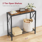 Tajsoon Console Table 28.3''L, 2 Tier Narrow Entryway Table - Image 8