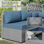 SUNLEI 5 Piece Patio Furniture Sets, Low Back All-Weather Rattan Sectional Sofa - Image 4
