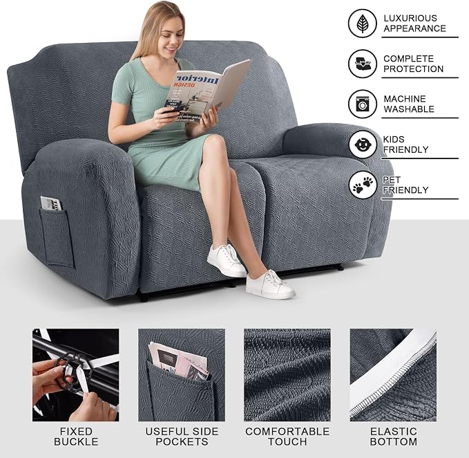 Timeles Extra Wide Recliner Loveseat Cover Oversized Reclining Couch Covers - Image 3