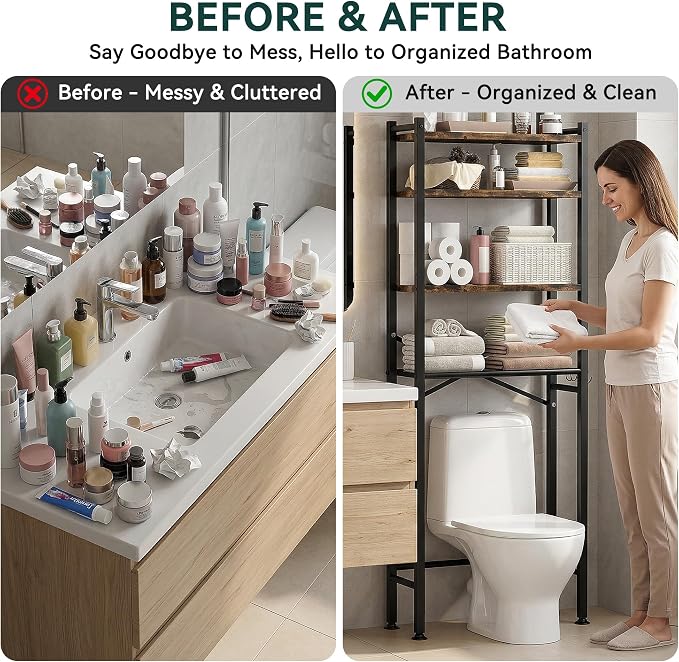 GloTika 4-Tier Over The Toilet Storage - Image 8