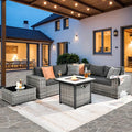 ovios 7 Pieces Patio Furniture Set, Outdoor Wicker Sectional Sofa by OVIOS