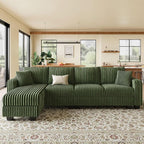 Belffin Sectional Couch with L-Shape Chaise L Shaped Couch with Ottoman by Belffin