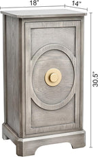 eHemco Art Deco End Table with Gold Accent Knob, Rectangular Side Table with - Image 3
