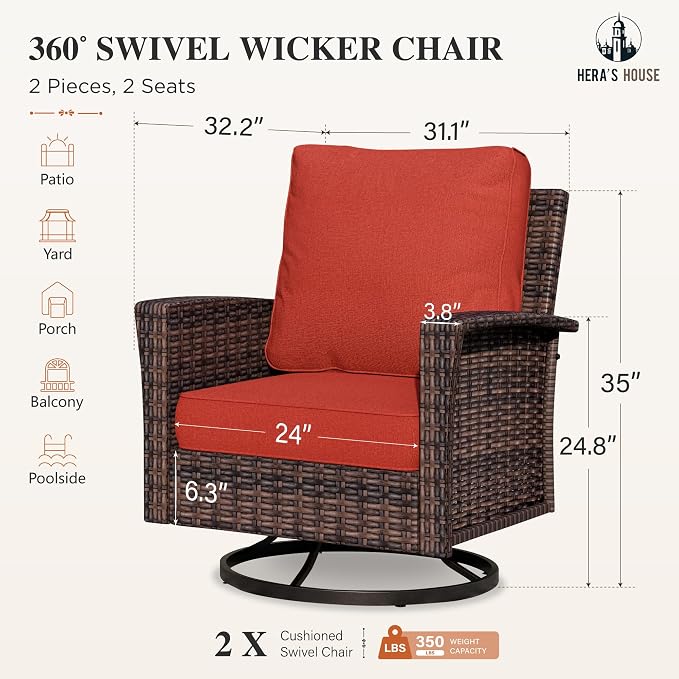 HERA'S HOUSE Outdoor Swivel Chairs - Image 6
