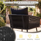 Tangkula 3 Pieces Patio Rattan Bistro Conversation Set, Outdoor All-Weather - Image 7