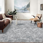 Latepis Washable Area Rugs 9x12 Living Room Gray Fur Rug Super Large Faux by Latepis