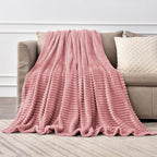 BEDELITE 3D Ribbed Jacquard Pink Full Size Blankes - Image 4