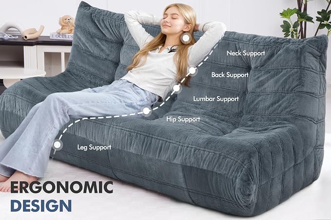 Bean Bag 3-Seater Chair Big Sofa Beanbag Chair - Image 4