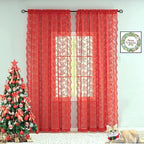 YJ YANJUN Vintage Lace Curtains 90 Inches Long 2 Panels - Image 2
