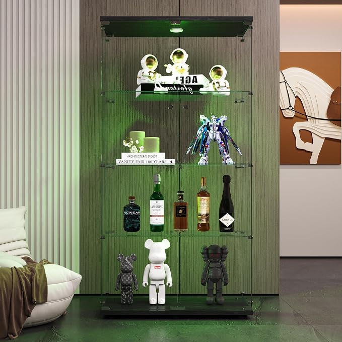 FLYMUHJIA 4-Shelf Tempered Glass Display Cabinet - Image 7