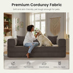 78.8" Convertible Futon Sofa Bed, Corduroy Futon Couch - Image 6