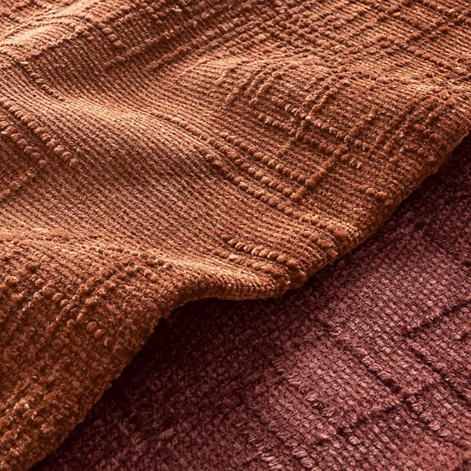MIULEE Chenille Textured Fall Euro Throw Pillow Covers Burnt Orange 22x22 | Set - Image 7