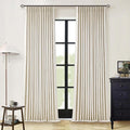 Cream Beige Linen Blackout Curtains Pinch Pleated 102 Inches Long | Memory Shape by Twodrapes