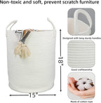 XUANGUO Cotton Rope Laundry Basket Hamper - Image 2