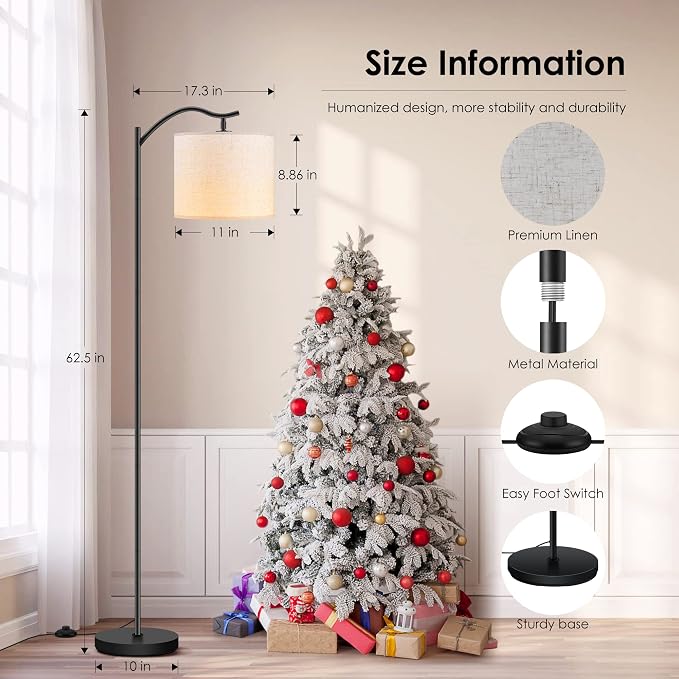 BoostArea Floor Lamp for Living Room, LED Arched Floor Lamps, Modern Standing - Image 5