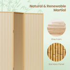 8 Panel Room Divider and Extra Wide Folding Privacy Screen, Bamboo Room Divider - Image 3