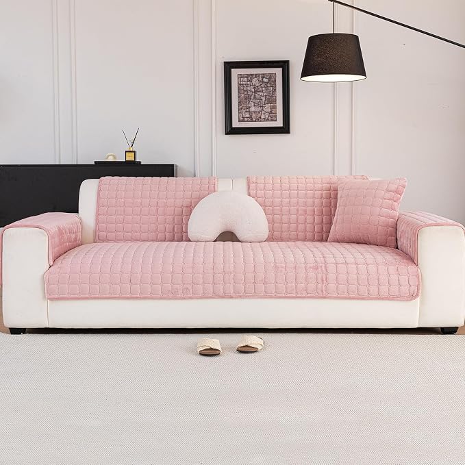 Velvet Couch Cover, Washable Sectional Sofa Cover, Anti Slip Sofa Slipcover - Image 7