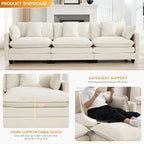 111'' Sectional Cloud Deep Seat Couch, Modern Comfy Chenille Modular Sectional - Image 3