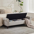 SOFTHION Storage Bench for Bedroom, Upholstered Linen Storage Ottoman by SofthionDesign