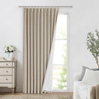 Vision Home Sand Pinch Pleated Full Blackout Curtains Linen Blended Room by VisionHome