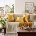 GIGIZAZA Golden Velvet Pillow Covers 26x26 Decorative Pillows Pack of 2 | Throw - Image 6