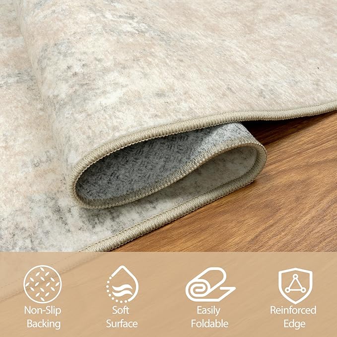 Aelenmu Round Rug 8ft Washable Rug - Image 8