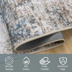 8x10 Area Rugs for Living Room Washable Bedroom Dining Room Brown Blue | Modern - Image 4