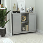 TaoHFE Grey Kitchen Pantry, Modern Wooden Small Credenza Sideboard Coffee - Image 4