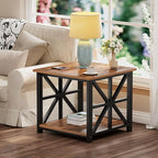 GreenForest End Table with 2-Tier Storage Shelf, 19.7 inch Side Table - Image 7