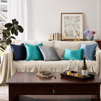 GIGIZAZA Teal Pillow Covers 12x20 Decorative Pillows Pack of 2 | Lumbar Blue - Image 7
