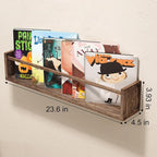 Fixwal Nursery Book Shelves for Kids Rooms, 23.6 Inch Floating Bookshelves for - Image 3