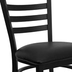Flash Furniture HERCULES Series Black Ladder Back Metal Restaurant Chair - Image 9