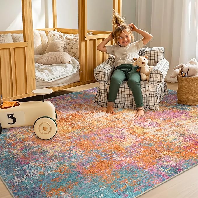 RELEANY Washable 6'x9' Abstract Area Rug - Image 4