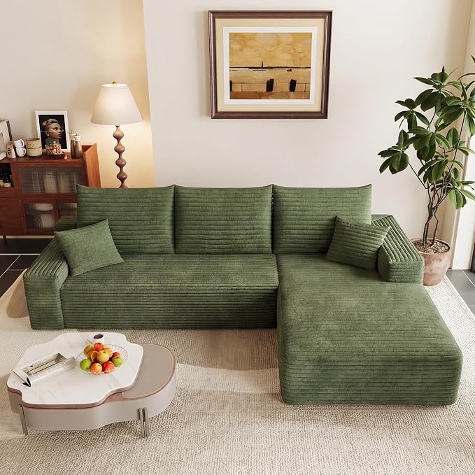 95" Cloud Sectional Couch with L-Shape Chaise, Modular Comfy Sofa Chaise Longue - Image 7