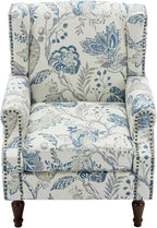 Pia Ricco Set of 2 Floral Accent Chairs, High Back Upholstered Armchairs - Image 6