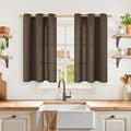 YoungsTex Brown Linen Curtains 40 Inch Length, Short Drapes Light Filtering by YoungsTex