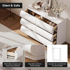 homary Modern 6 Drawers Dresser, 39.4" Wide Faux Leather Chest of Drawers - Image 3