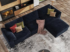 EASE MOOSE Blue Sectional Modular Sofa, FSC Certified Oversized L Shape - Image 3