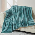NEWCOSPLAY Fleece Ribbed Cozy Twin Blanket - Image 3