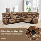 EBELLO Faux Leather Reclining Sectional Sofa Set - Image 4