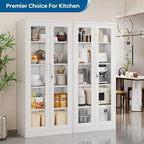 PEUKC Display Cabinet with Glass Doors, 71 Inches Metal Display Case with 4 - Image 9