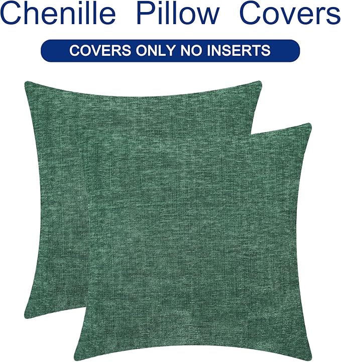 CaliTime Decorative Couch Throw Pillow Covers 24 X 24 Inches Dark Green | Pack - Image 6