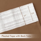 MIULEE Cappuccino Brown Back Tab Blackout Curtain 52"x102" Long 2 Panel Set | - Image 4