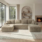 125 Inch Modular Sectional Sofa, Cloud Couch Oversized U Shaped Corduroy Sofa - Image 5