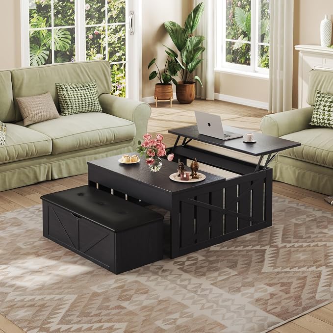 HUAHUU Coffee Table, 31.5 Lift Top Coffee Tables - Image 6