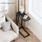 QEEIG Narrow C Shaped Side Table Set of 2 Living Room Sets Slim Couch Tray - Image 4