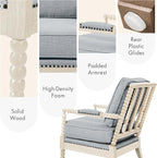 Madison Park Accent Chairs for Living Room Farmhouse Modern Armchair, Solid Wood - Image 4