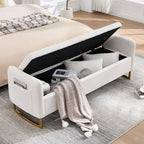 65" Storage Ottoman Bench, Storage Bench - Image 6