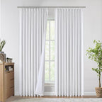 Vision Home White Pinch Pleated Full Blackout Curtains 60 inch Wide Thermal - Image 2