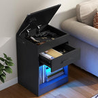 Gyfimoie Led Night Stand with Charging Station & RFID Lock Cabinet, Smart - Image 6
